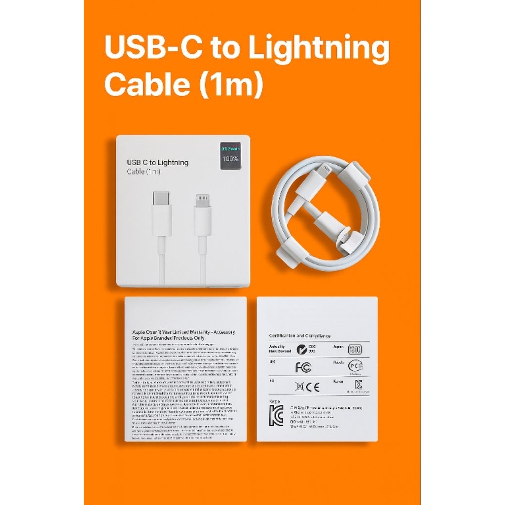 Kabel Data PD 20W C To Lightning Iphone 8/9/XR/XS/X/11/12/13/14 Pro Max Fastcharging Original