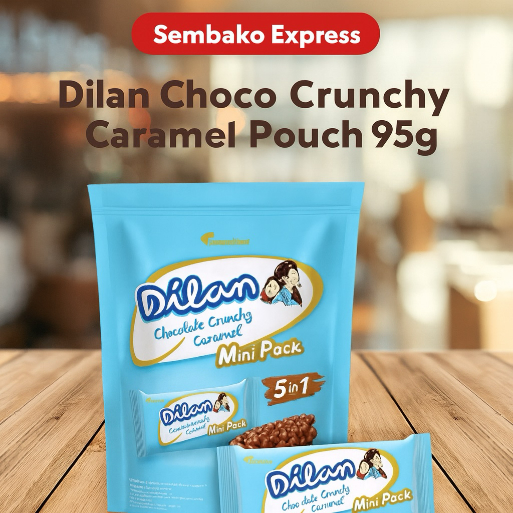 Dilan Chocolate Crunchy Caramel Mini Pack Pouch 95g | isi 5 pcs mini