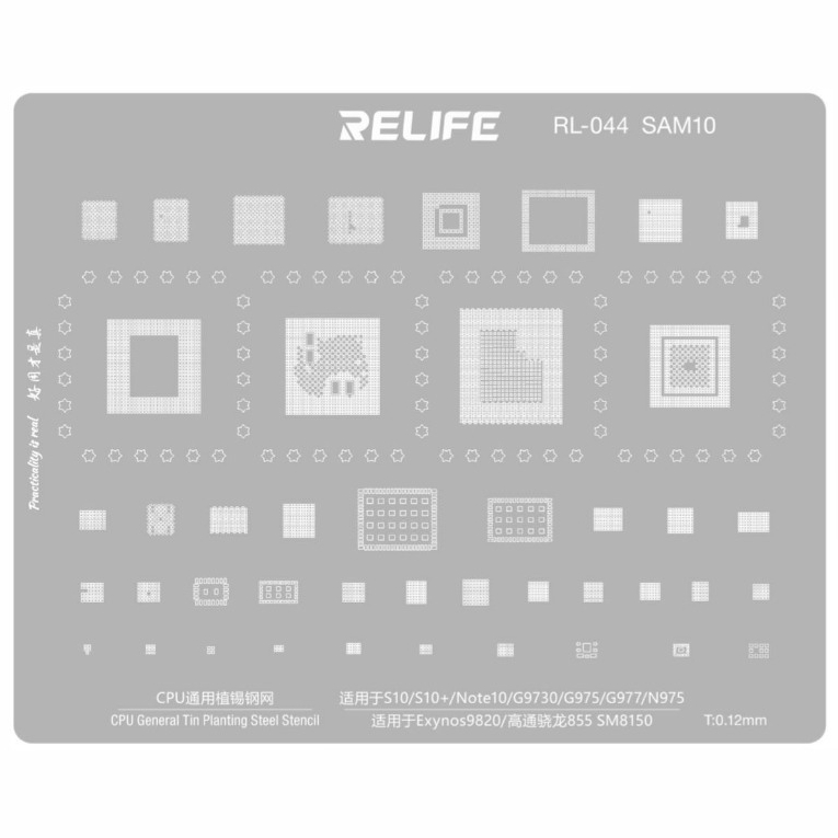 Stencil Cetakan ic Bga RELIFE RL-044 SAM10 - FOR SNAPDRAGON855 SM8150 - EXYNOS 9820 - SAMSUNG S10 - 