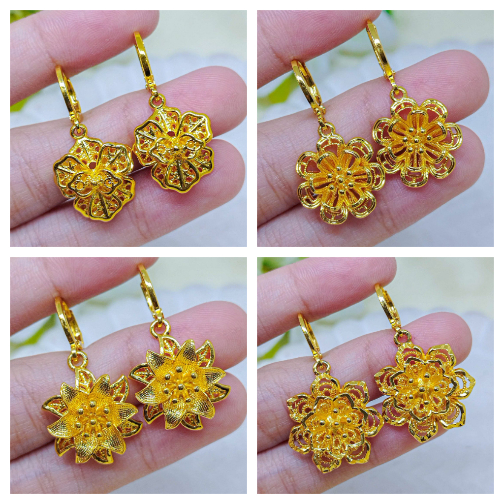 Anting Tutup Emas Kuningan Grosir Jewelry Anting Drop Tusuk Wanita Lapis Emas 24K Gold Elegant Fashi