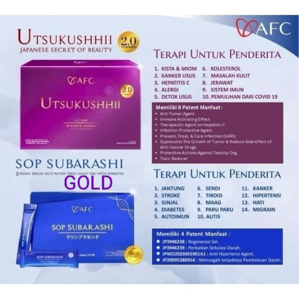 PAKET KANKER SOP SUBARASHI GOLD UTSUKUSHHII DAN HIKARI ORIGINAL