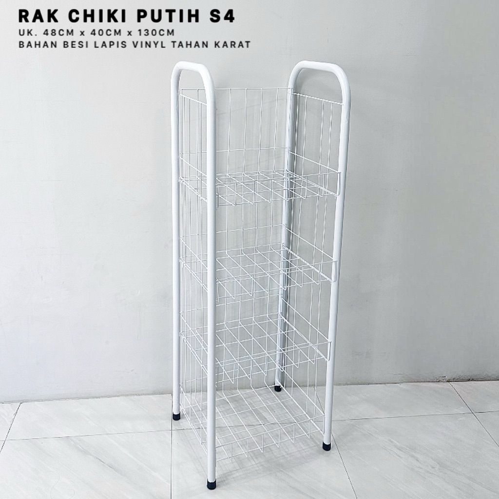 RAK DISPLAY TOKO/WARUNG / RAK CHIKI PUTIH S4