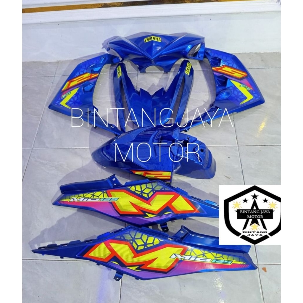 cover body Mio m3 125 biru terlaris cover body Yamaha Mio M3 2022-2025 biru fulset codcover bodi hal