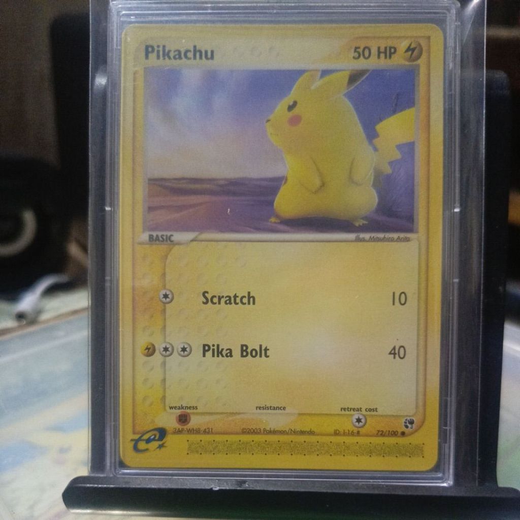 kartu pokemon pikachu ex sandstorm non holo