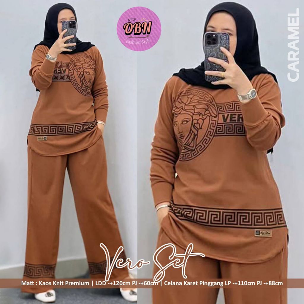VERO SET BY OBN/SET CELANA KULOT KNIT POLOS ORI BEST SELLER
