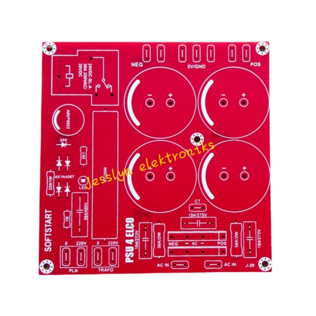 pcb psu 4 elco softstart murah