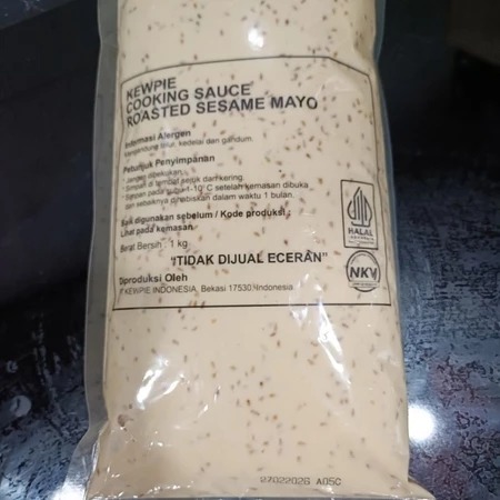 

Kewpie COOKING SAUCE ROASTED SESAME POUCH 1kg – Saus Mayo Wijen Sangrai – Wijen sameday / instant only