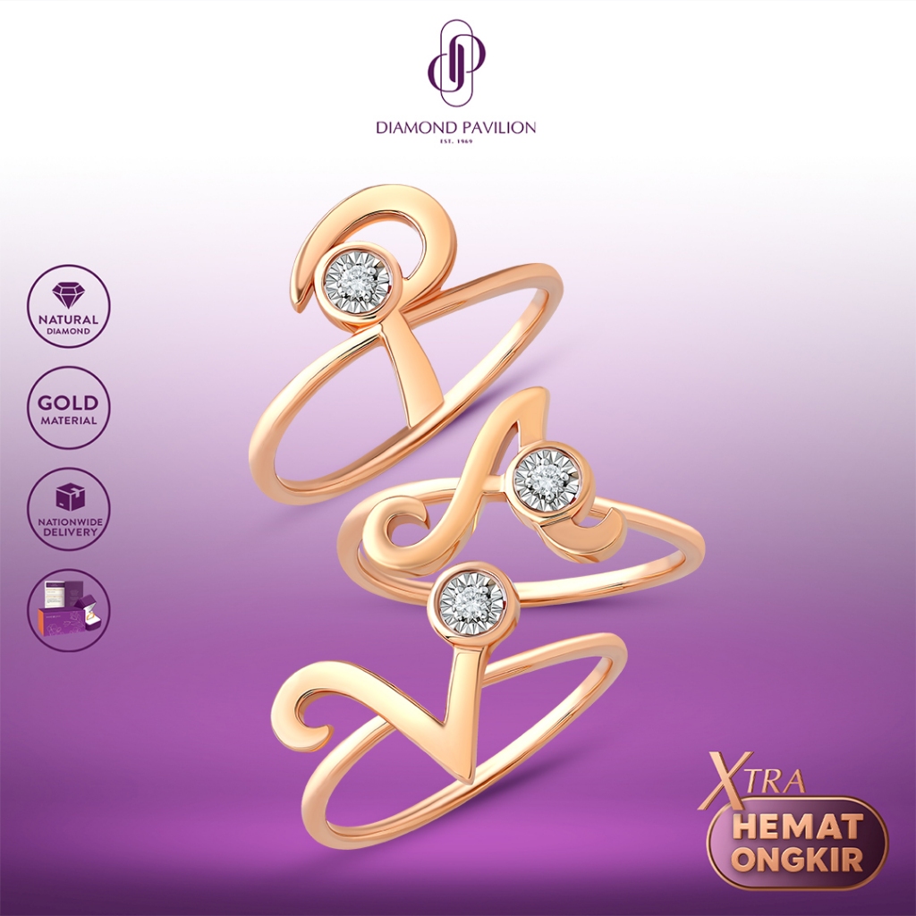 Diamond Pavilion Cincin Emas Batu Berlian Initial Series