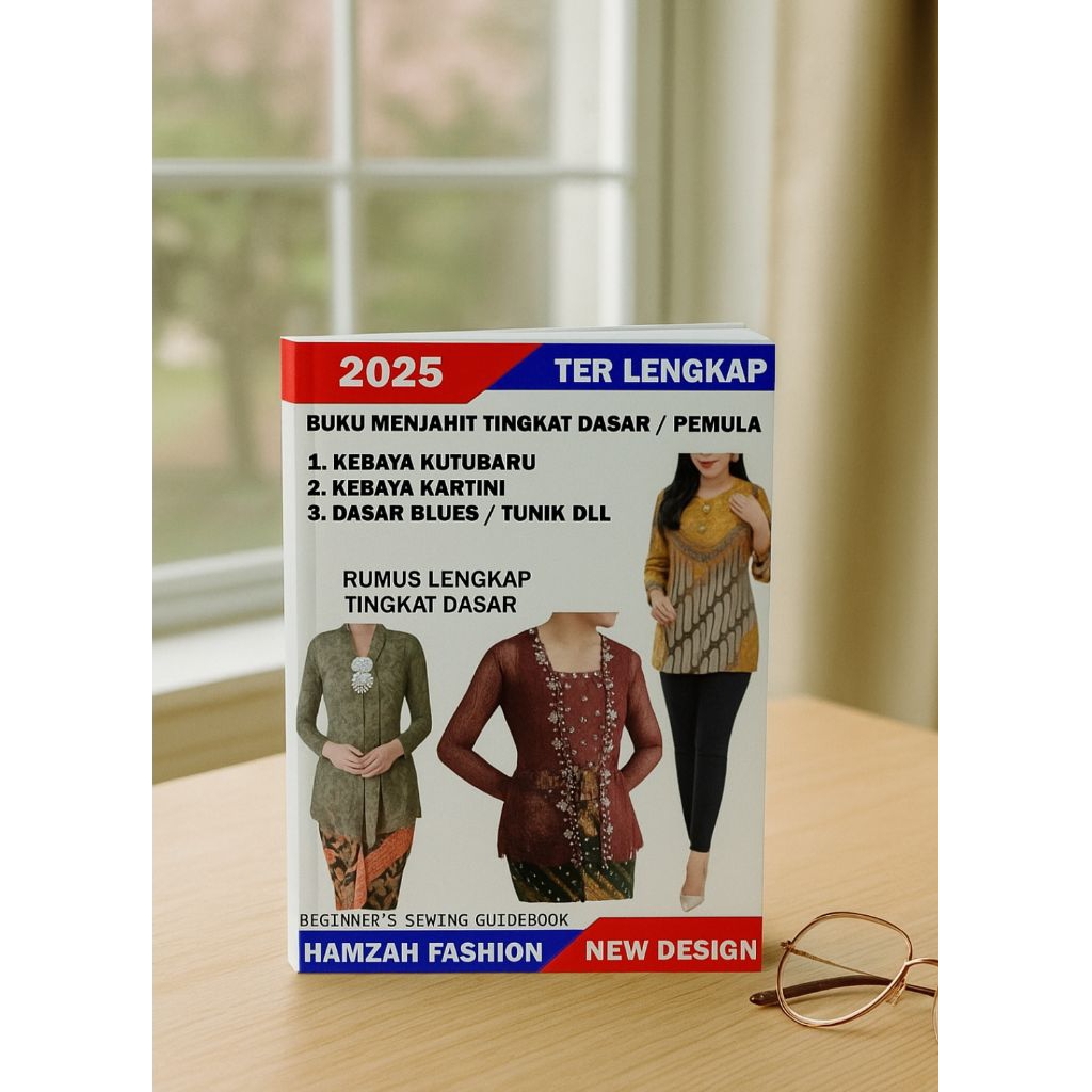 Buku pola jahit isi 3 panduan BLUS DLL KEBAYA KARTINI KEBAYA KUTUBARU tingkat dasar pemula