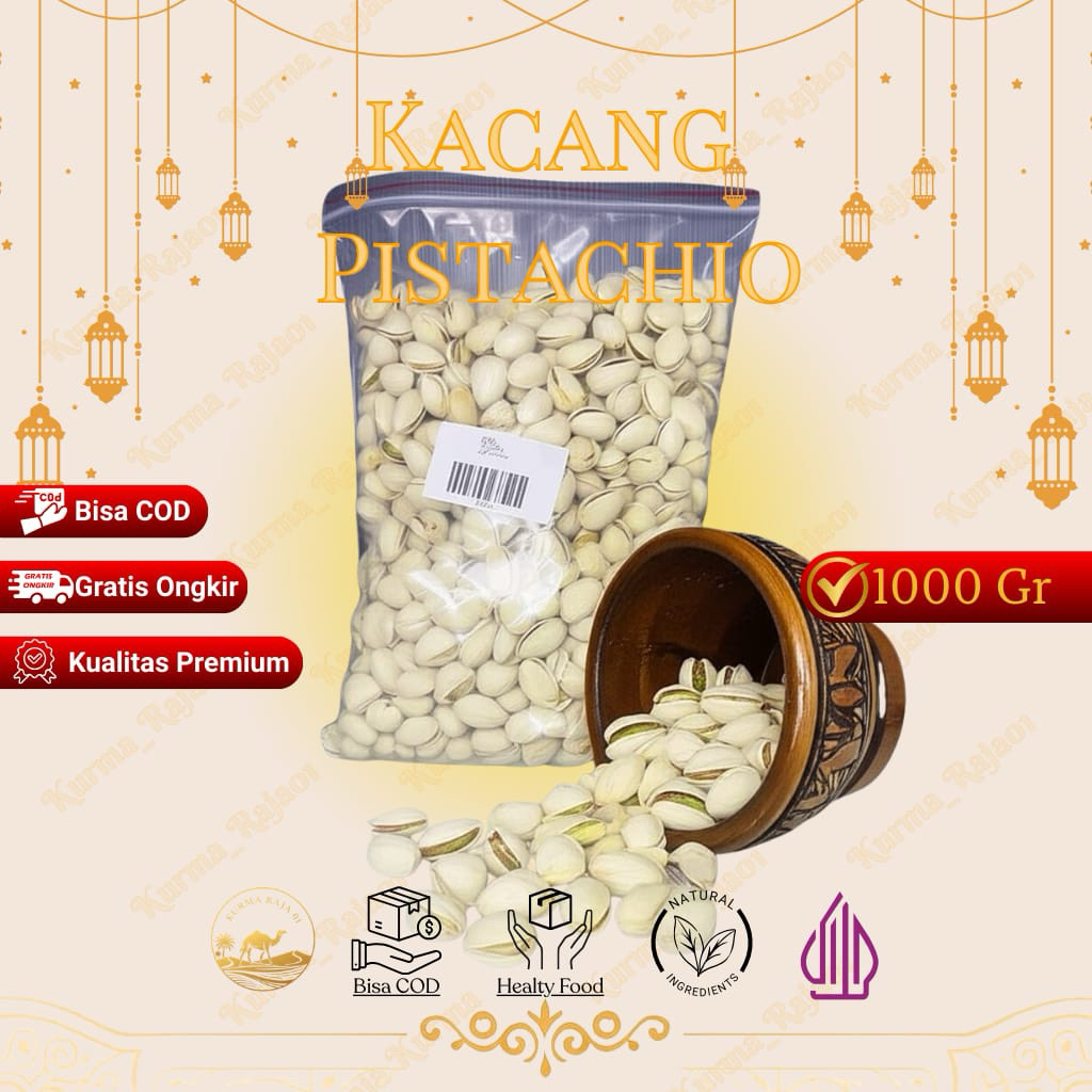 

Kacang Fustuk Pistachio 1 kg Premium Oleh Oleh Haji dan Umroh