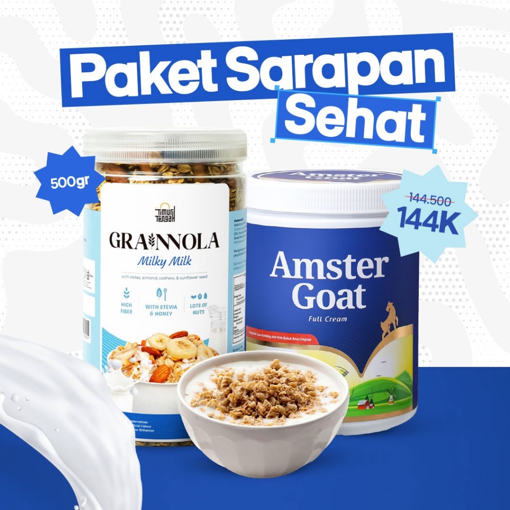 

PAKET SARAPAN SEHAT - Amstergoat Grainnola Milky Milk - Sereal Sarapan Sehat Rendah Kalori