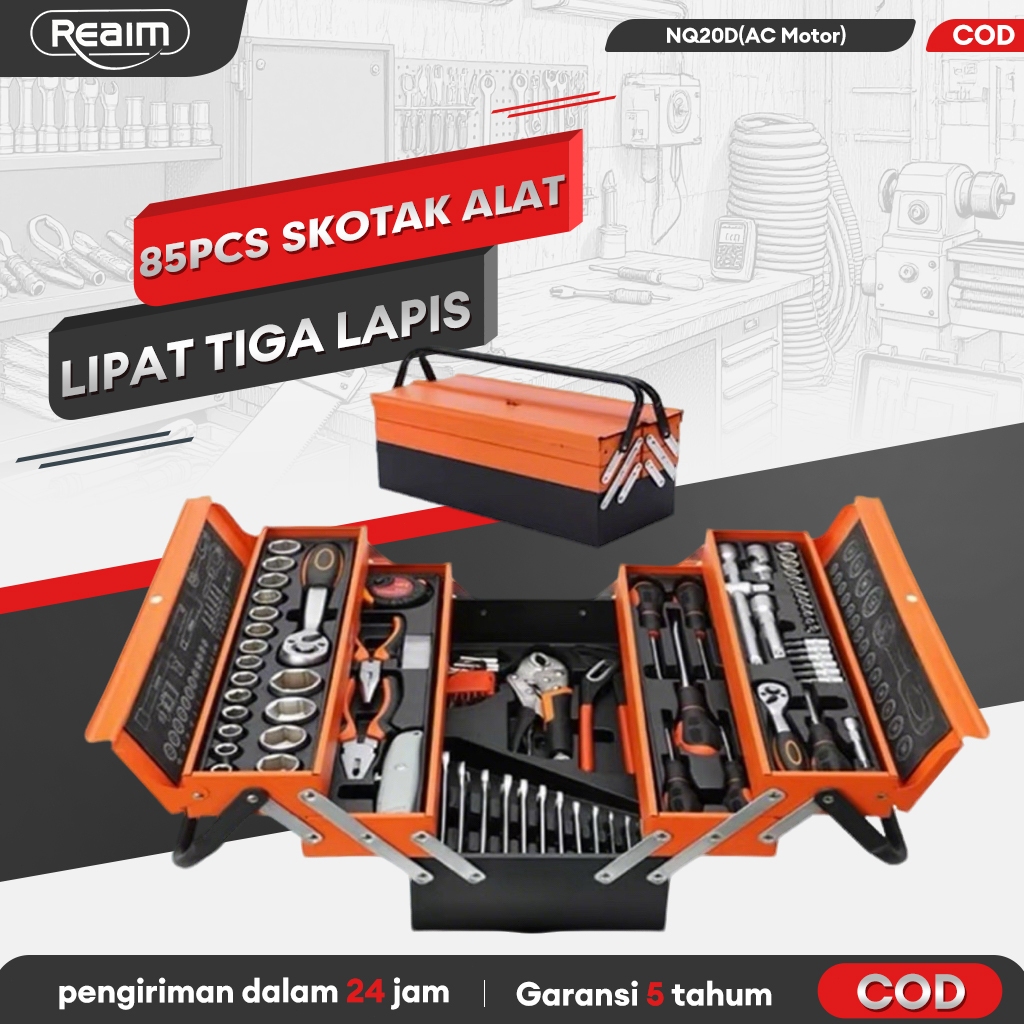 Reaim Kunci Set Lengkap 85 Kunci Sok Set Tool Box Kunci L Set Lengkap Kunci Inggris Kunci l