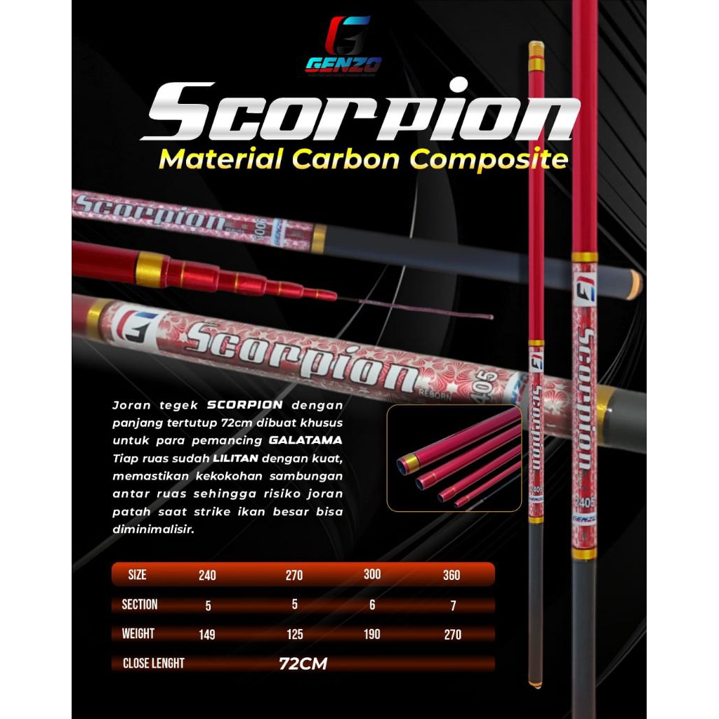 Tegek Genzo Scorpion Kaku Spek Galatama Lele