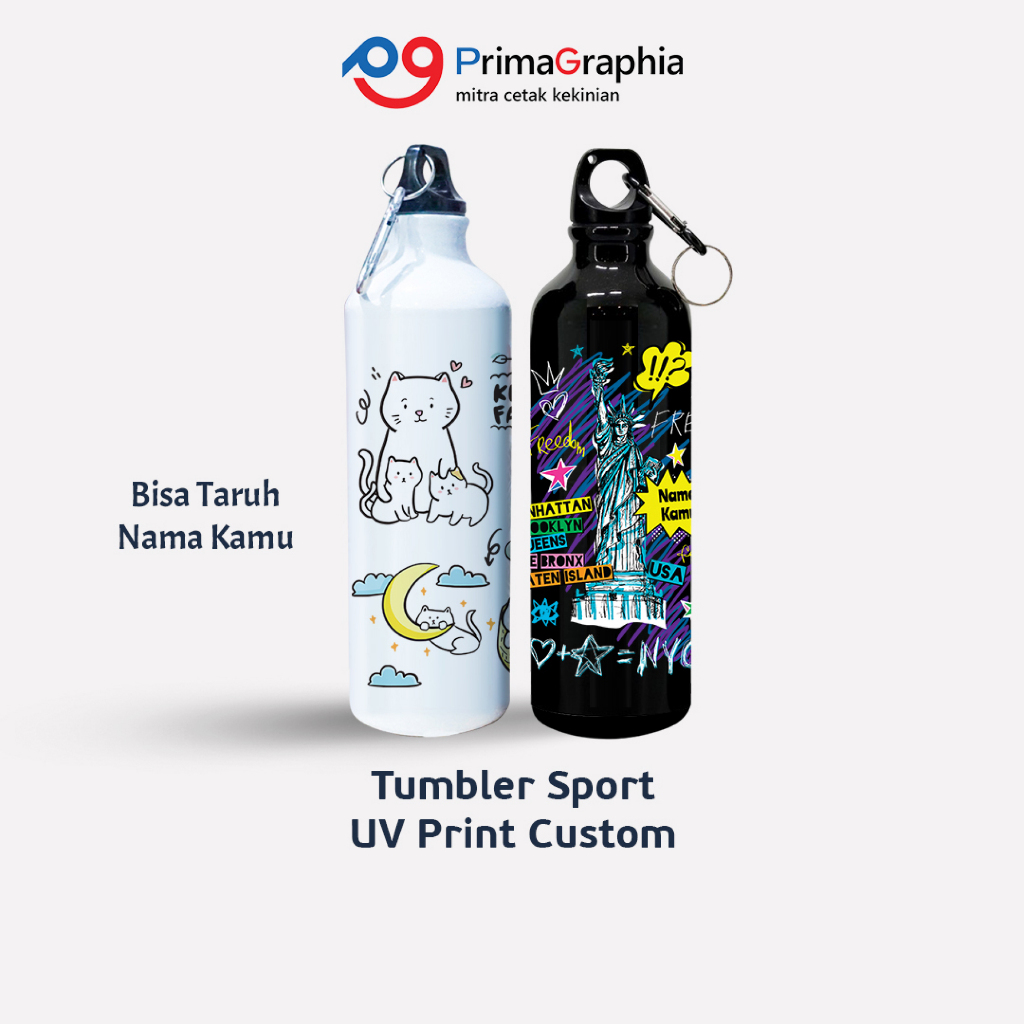Print Tumbler Sport Custom Nama Desain Template