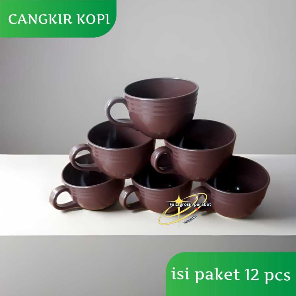( isi 12 pcs) LUSINAN Cangkir Lulu Plastik , Cangkir Kopi & Teh, Cangkir Plastik Tebal