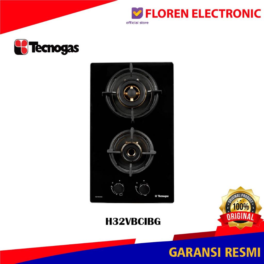 Tecnogas H32VBCIBG Kompor Tanam Gas 2 Tungku 30cm Garansi Resmi Tecnogas