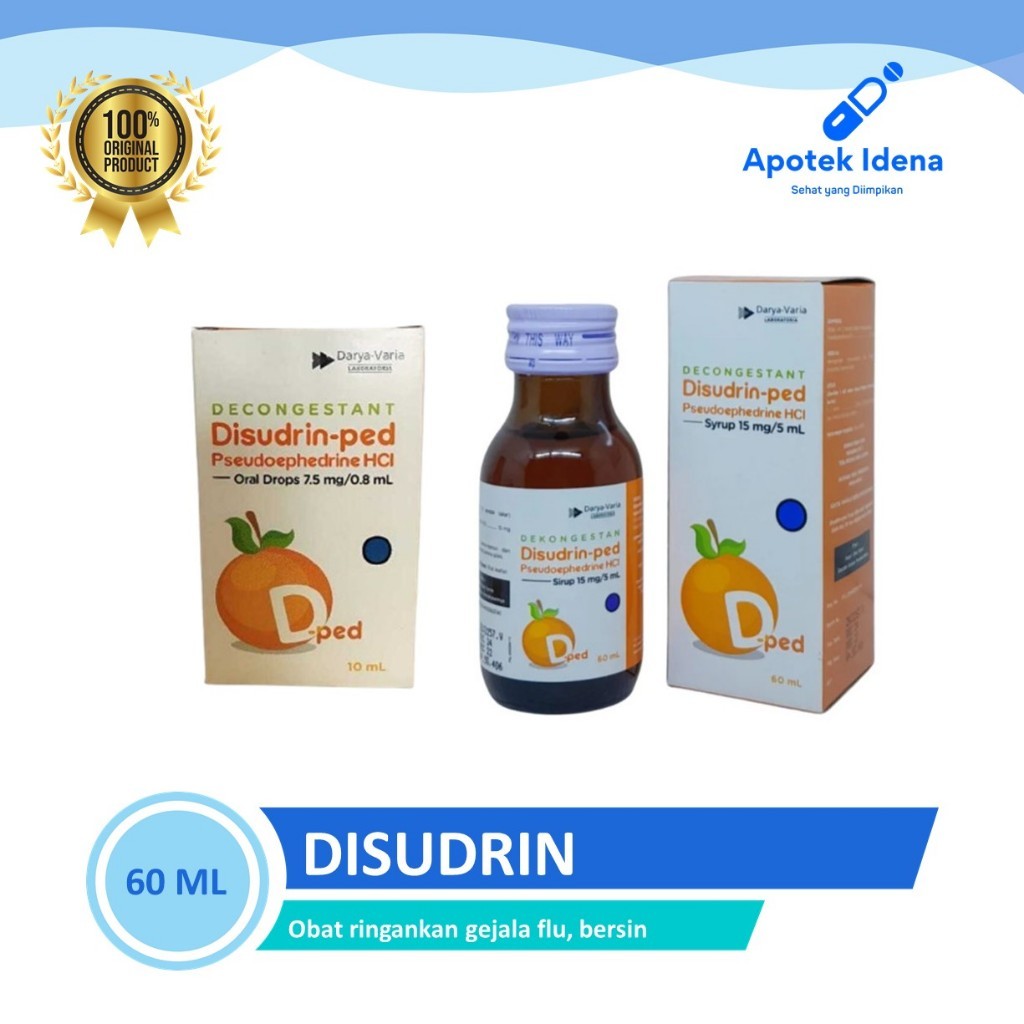 Disudrin-Ped Drops 10ml dan Sirup 60ml - Mengobati Pilek Anak - Meringankan Flu Pada Bayi