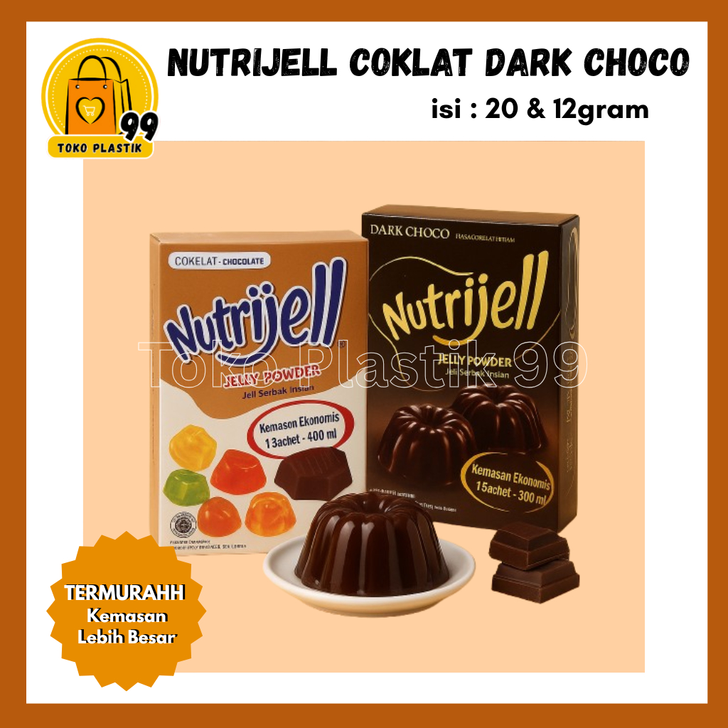 

[TERMURAH!!!] Nutrijell Jelly Powder Cokelat & Dark Choco 20gram / Nutrijell Cokelat & Dark Choco / Nutrijell Jelly Dark Choco