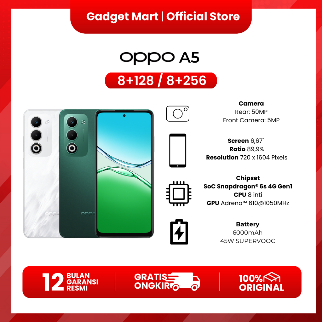 OPPO A5 - Garansi Resmi