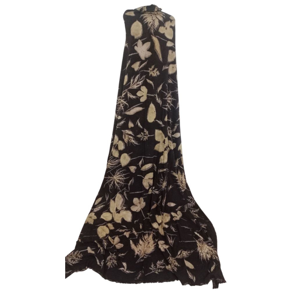 kain ecoprint warna hitam manjakani | kain ecoprint rayon | el ecoprint