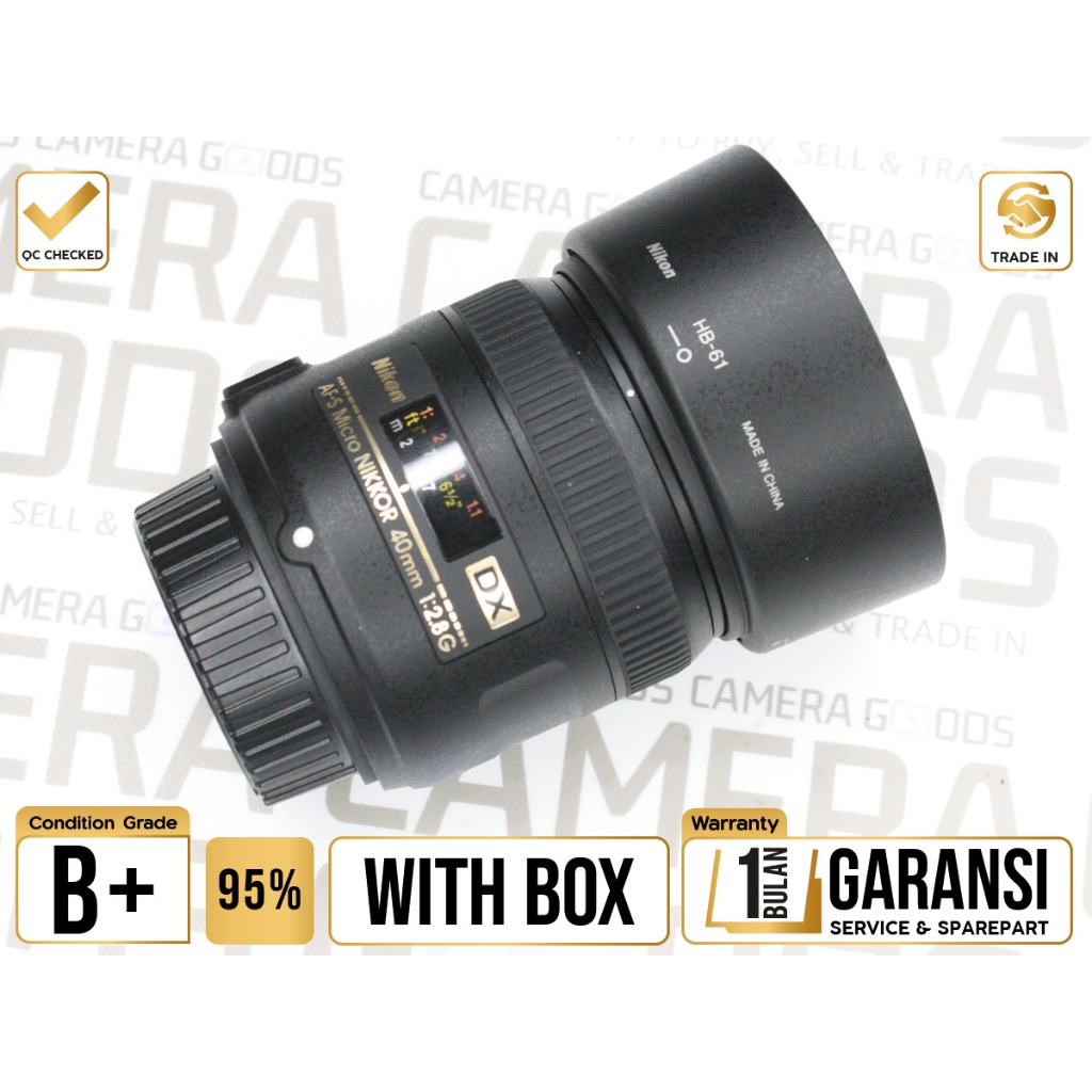 Lensa Nikon AFS 40mm F2.8 G DX Micro Lens Second Bekas Grade B+ / DX APS-C Nikkor 40mm - LS250104