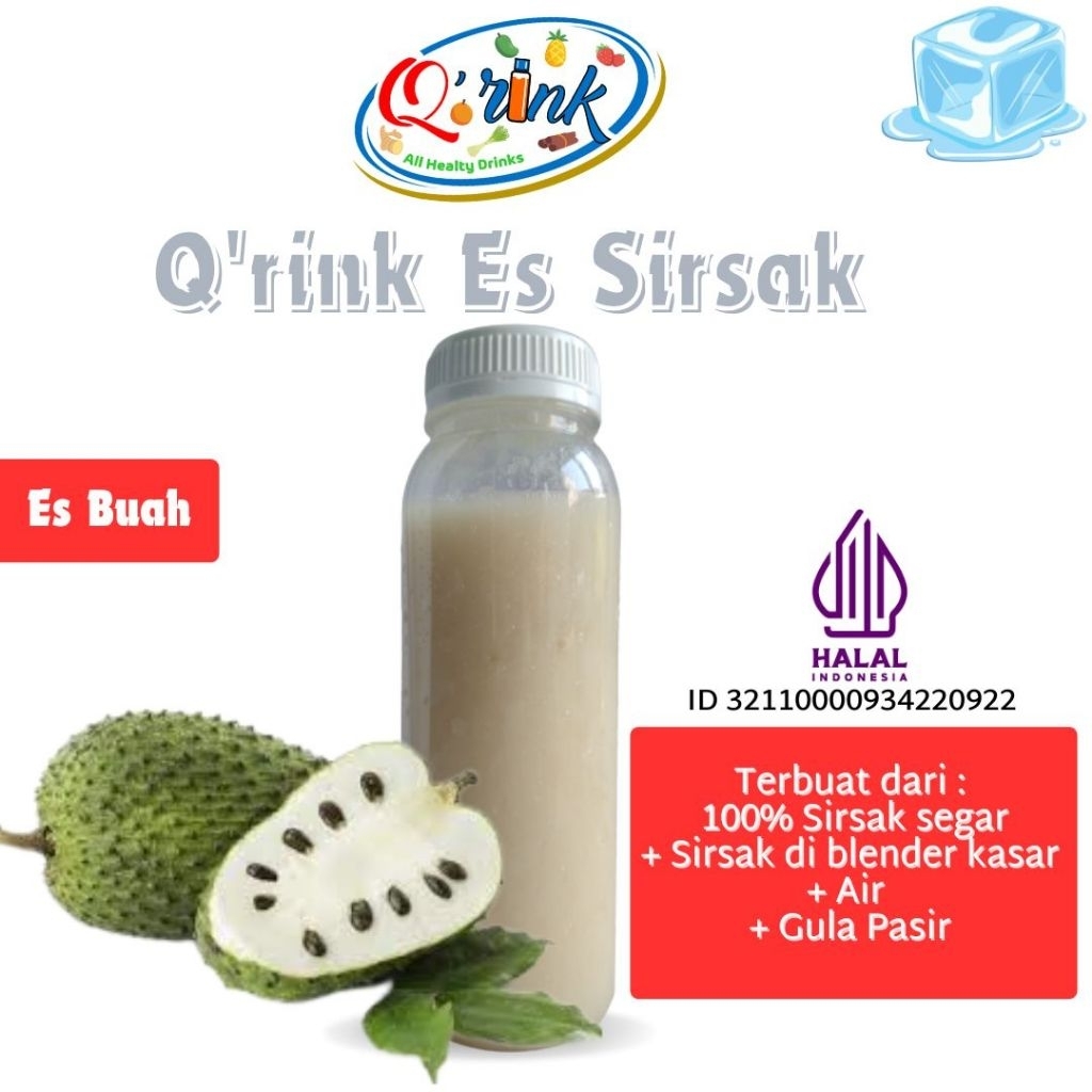

Q’rink Es Buah Sirsak 250ml – Minuman Sehat Alami dari Jus Sirsak dengan Serat Alami yang Masih Utuh | Kaya Vitamin C & Antioksidan, Melancarkan Pencernaan, Menjaga Imunitas, Halal dan Cocok untuk Gaya Hidup Praktis