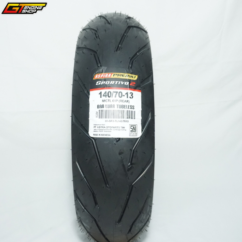BAN ASPIRA PREMIO SPORTIVO 2 140/70-13 BAN BELAKANG AEROX ADV 160 PCX 160 UKURAN 140/70-13