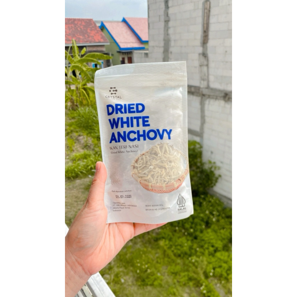 

Crystal of the Sea | Dried White Anchovy (80GR) | Ikan Teri Nasi / Whitebait- Lauk MPASI NON Pengawet