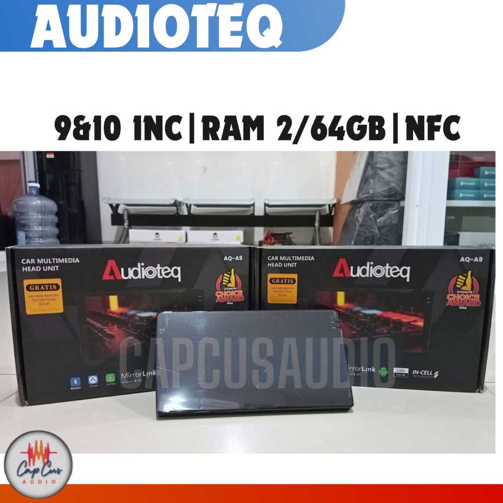 Android Mobil NFC Audioteq 9" & 10" INCH Ram 2/64GB Incell