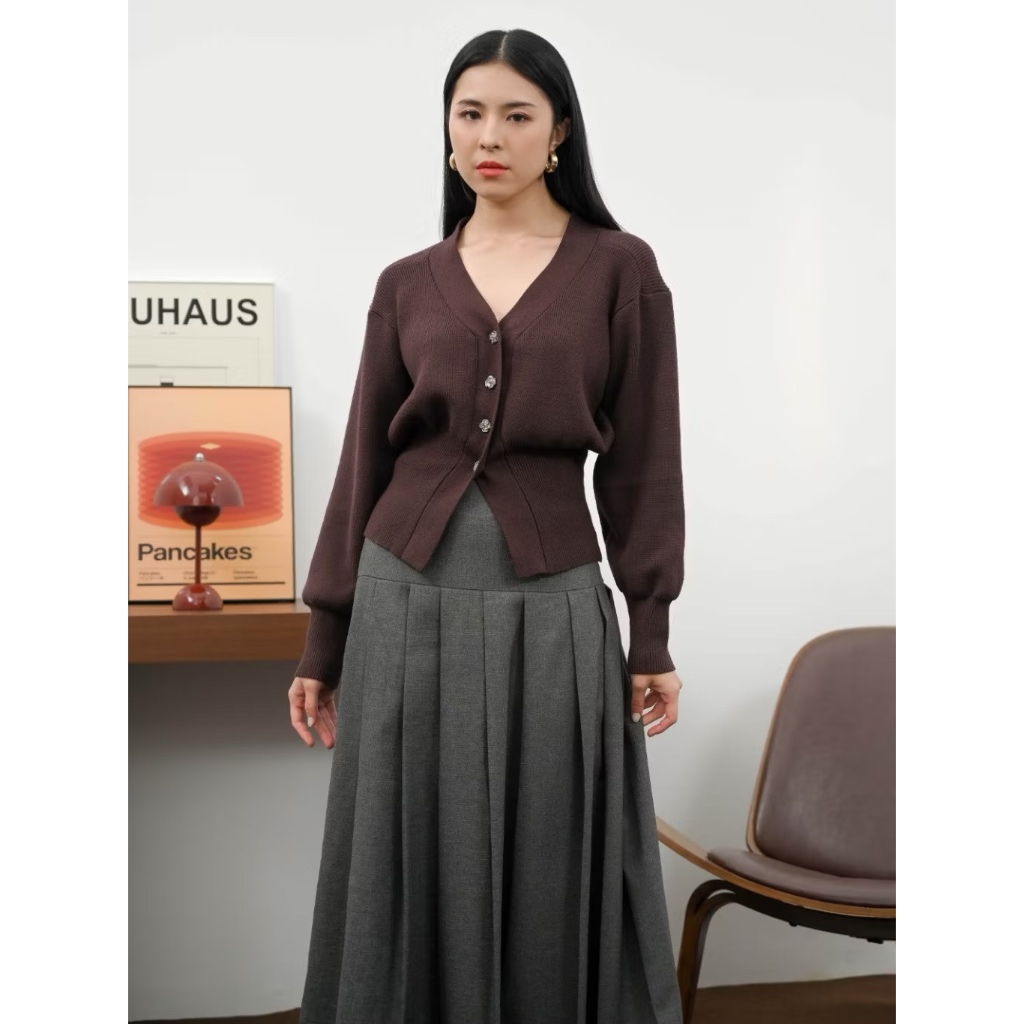 SEELEANE - Marinka knit cardigan-cardigan wanita - outer knit - knitwear - sweater crop