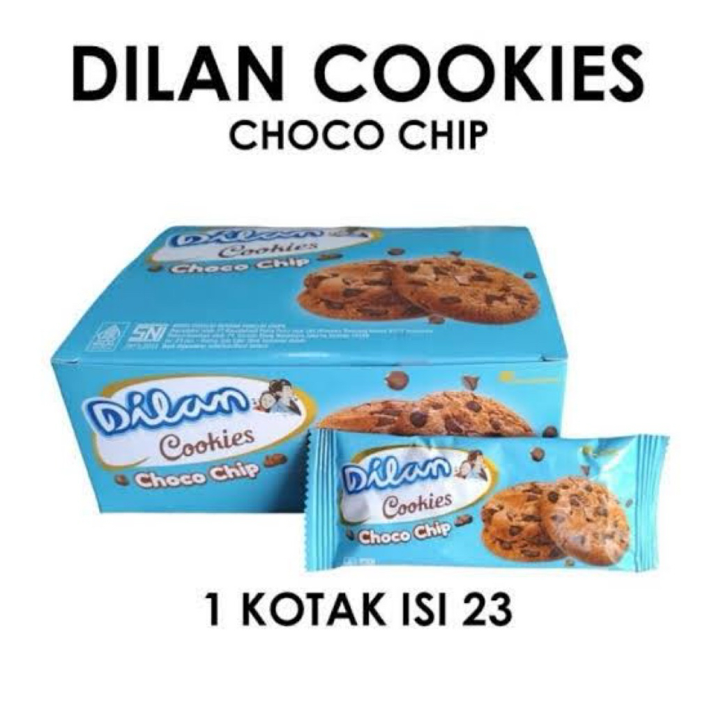 

DILAN COOKIES CHOCO CHIP [1 BOX ISI 23 PCS @11G] | DILAN COOKIES COKELAT | GARUDA FOOD | KUKIS COKELAT DENGAN COKELAT CHIPS