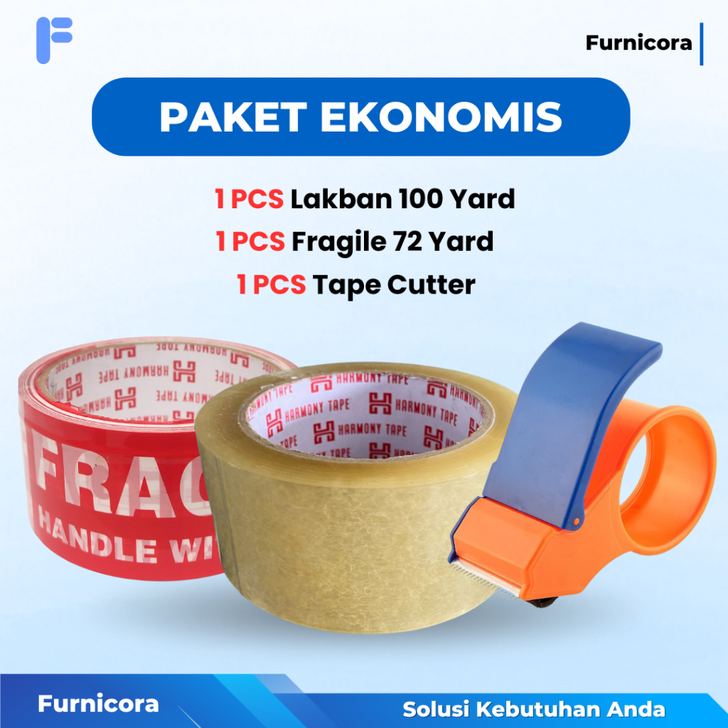

Paket Packing Hemat Lakban 100 Yard Lakban Fragile dan Tape Cutter - Clear, White dan Coklat Lakban Fragile Lakban Jangan Di Banting, Kuat Lebih Murah paket Ekonomis Mudah Digunakan Lebih Hemat - Clear, Fragile Merah, Tape Cutter Harga Ekonomis Mantap