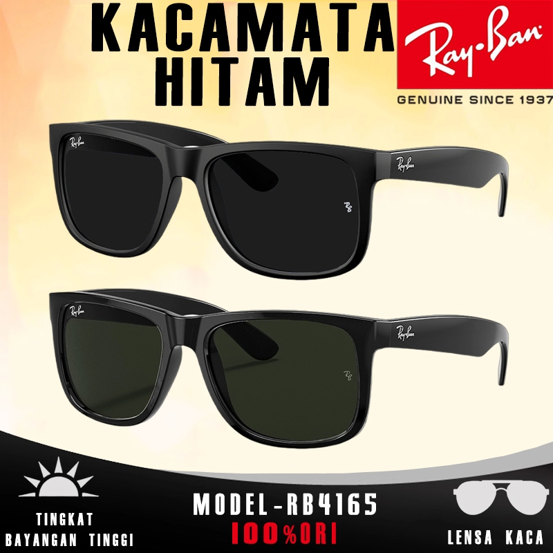 kacamata hitam Ray-Ban RB4165 JUSTIN CLASSIC sunglasses lensa kaca pria dan wanita original
