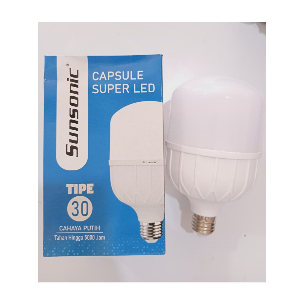 Lampu LED SUNSONIC CAPSULE 30Watt Bohlam LED 30 Watt SUNSONIC LED 30Watt Putih Murah