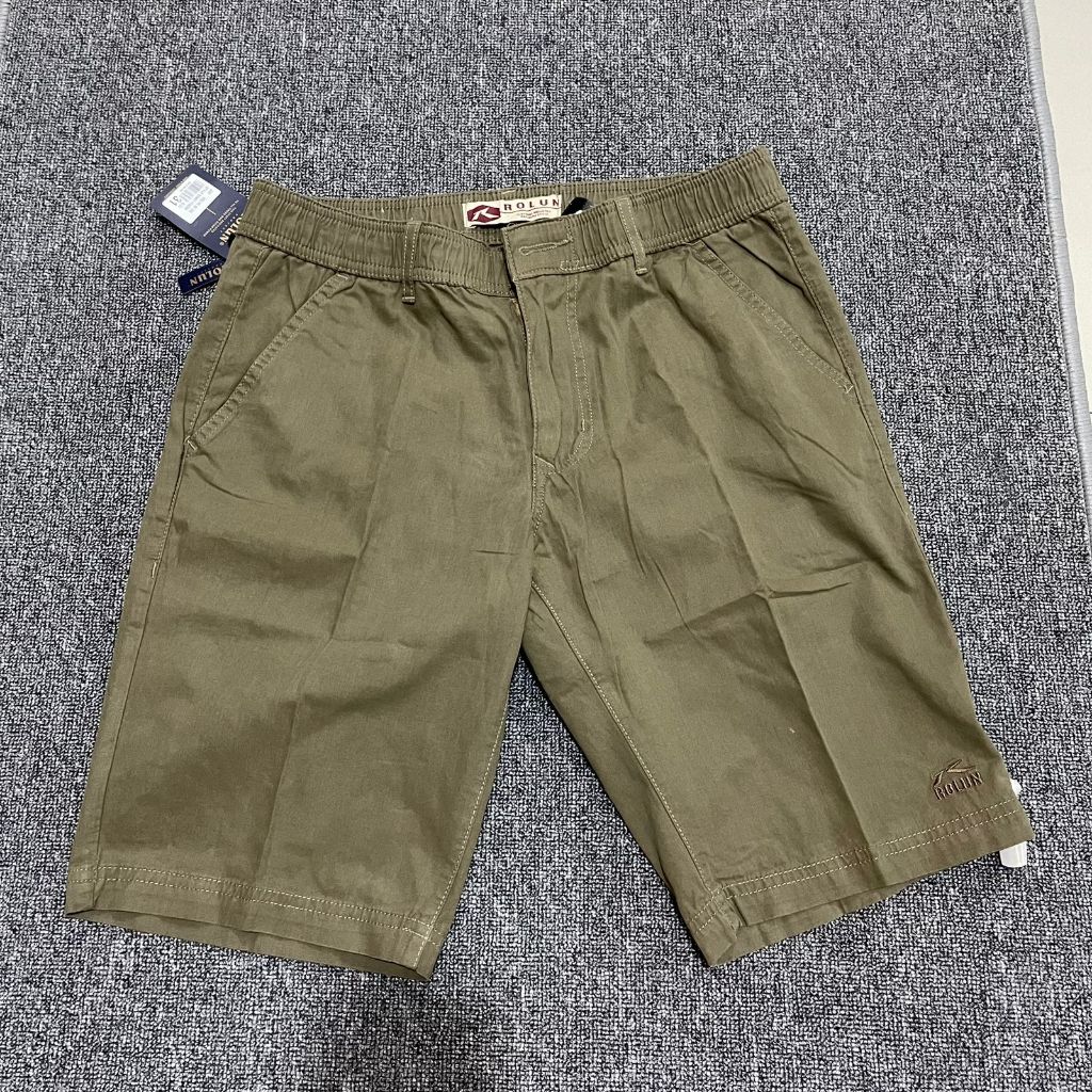 Rolun Celana Pendek Pria Chinos BK025 Rit Kancing Kasual Polos Original