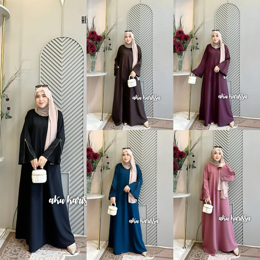 LIORA ABAYA BAHAN SABRINA MUSLIMAH BY AKU KARISSA GAMIS WANITA KEKINIAN BUSUI FRIENDLY DAILY OUTFIT 