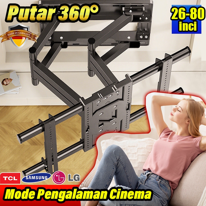 【Bracket untuk Samsung LG Sony Polytron】Bracket TV Full Motion Swivel Arm untuk - Bisa Diputar & Dil