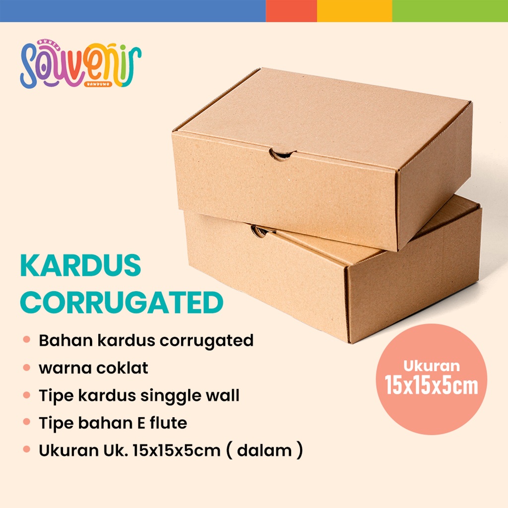 

Kardus Corrugated 15x15x5 CM | Die Cut | Kotak Karton | Box Packing Souvenir Pizza