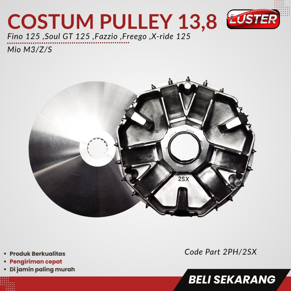 PULLEY CUSTOM MIO BUBUT 13`8 MIO 5VV/2SX RUMAH ROLLER MIO M3/Z/S/FAZZIO/SOUL/DLL PULLEY BUBUT