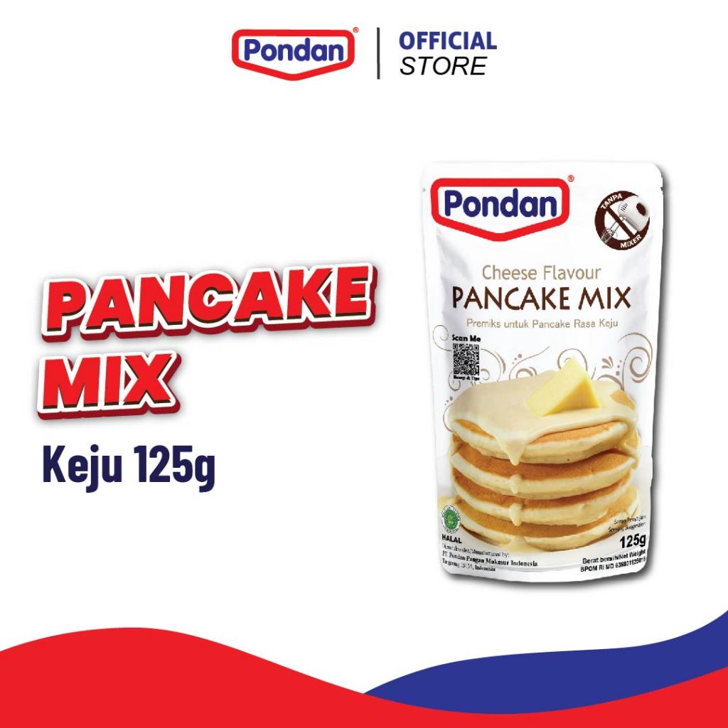 

(DISKON 25%) Pondan Pancake Mix Pouch Keju 125g EXPIRED 11 MEI 2026