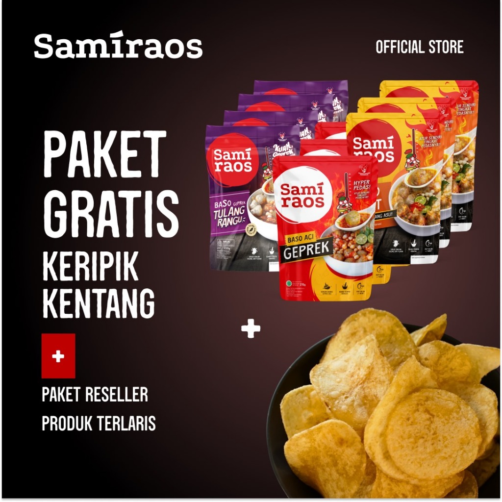 

SAMI RAOS - Paket GRATIS Camilan Keripik Kentang + Paket Baso Raos