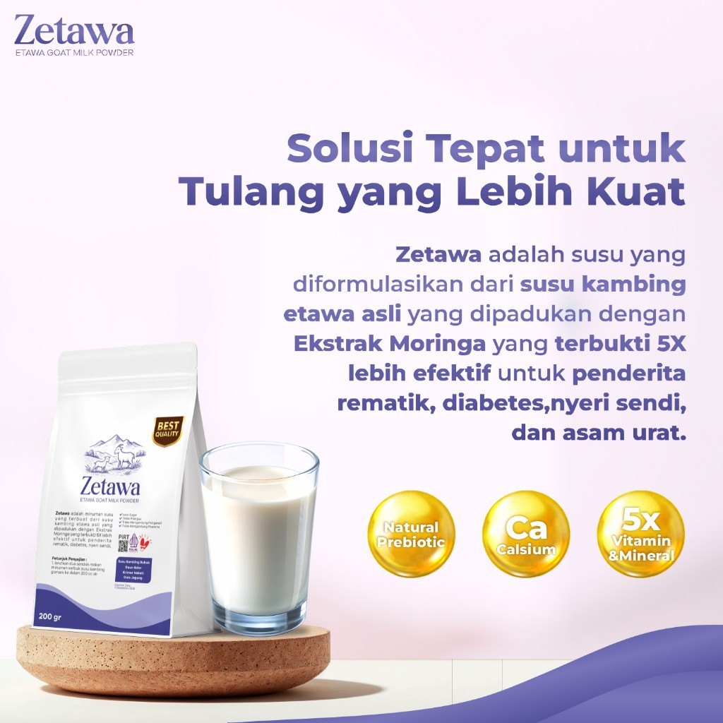 

Zetawa Milk Powder Susu Kambing Etawa Obat Asam Urat Rematik