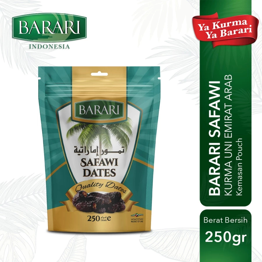 

Barari Safawi Pouch Kurma Emirat 250Gr Manis Lembut || Barari Safawi Kurma Premium Manis Lembut 250Gr