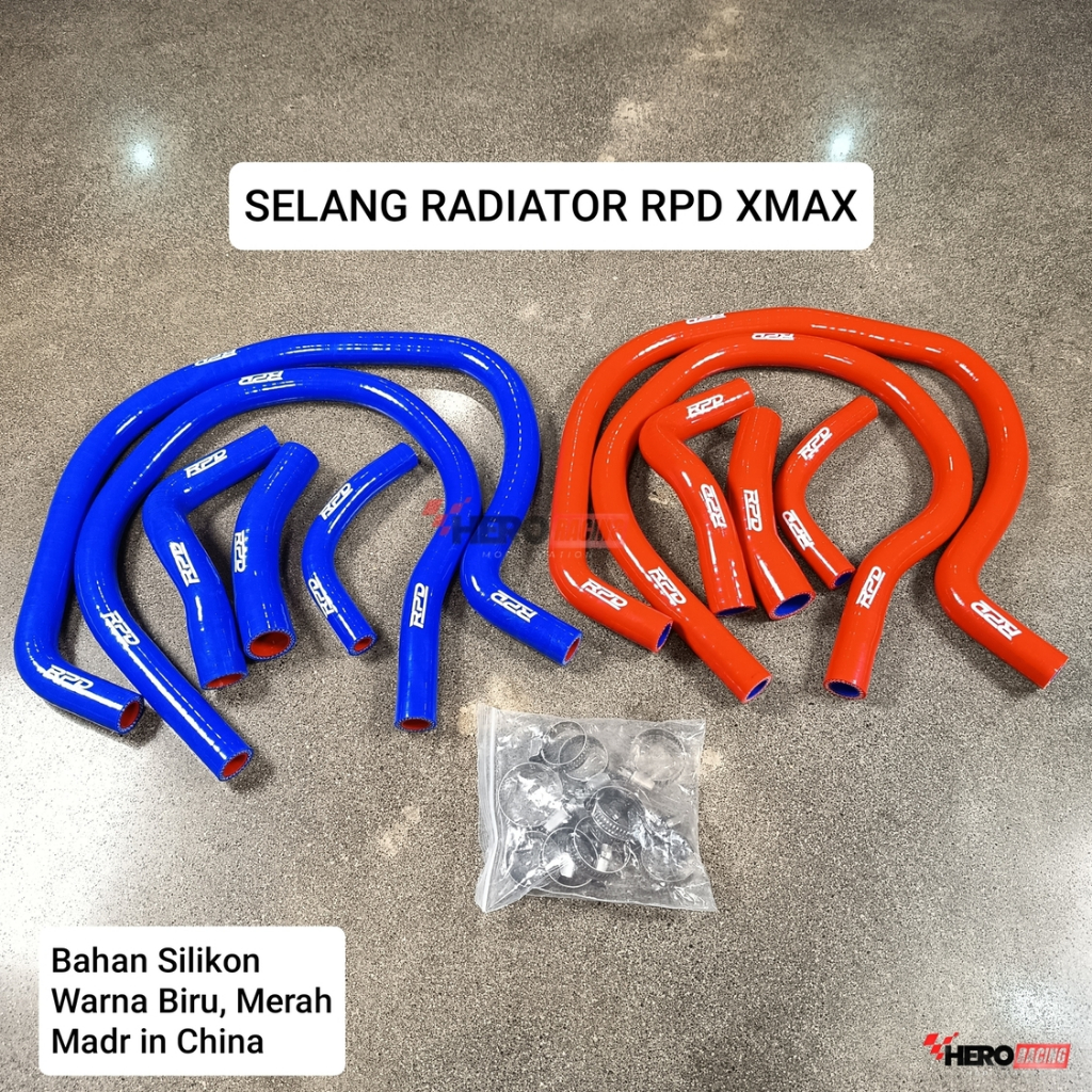 RPD SELANG RADIATOR SET MOTOR YAMAHA XMAX WARNA MERAH ; BIRU ; UNGU CIP STAINLESS STEEL