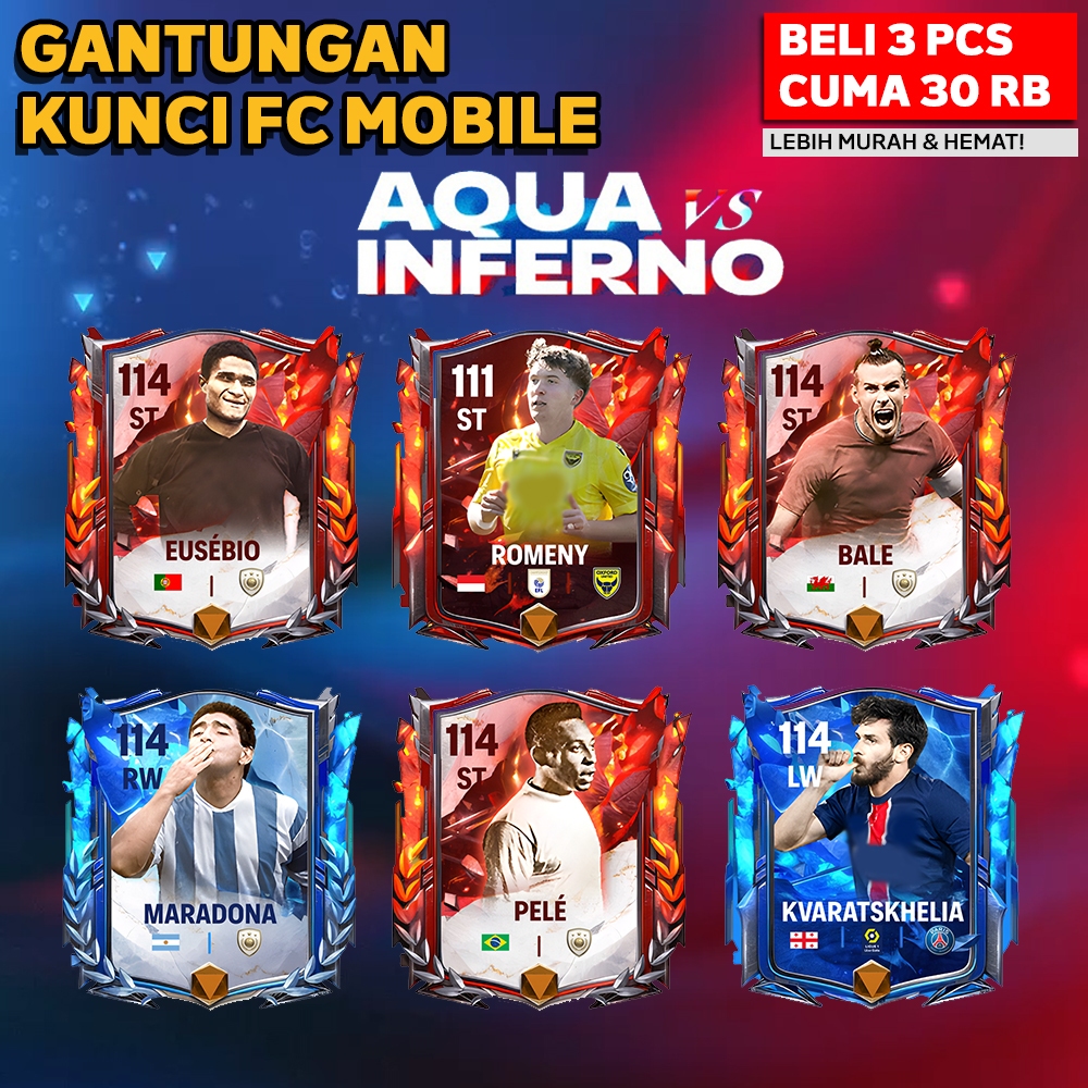 [PROMO] Gantungan Kunci Pemain Bola Gantungan Kunci FC Mobile Aqua Inferno Ganci Keychain Akrilik Ak