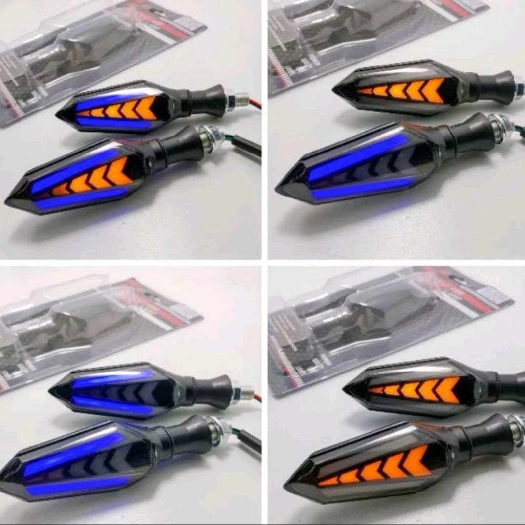 Lampu Sen Running Lancip Panah D251 LED Variasi Satu Pasang Kiri/Kanan Universal Semua Motor Vixson 