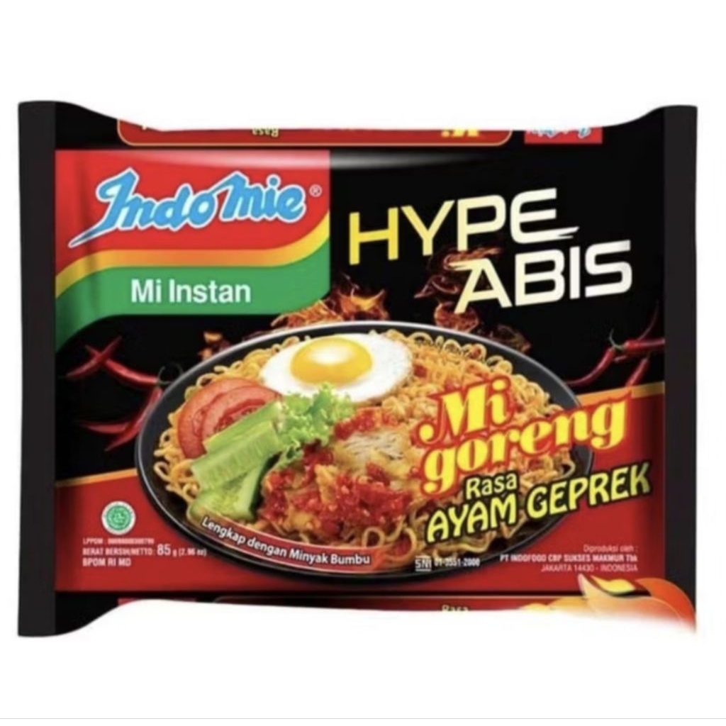 

Indomie Ayam Geprek 85gr/ Indomie Hype Abis Geprek