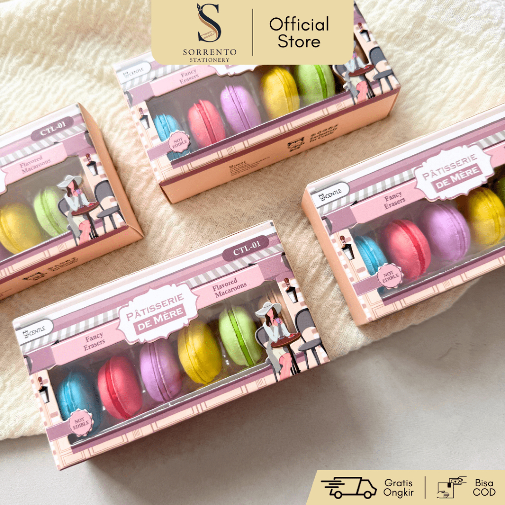 

Set Penghapus Bentuk Macaron Isi 6 Pcs Eraser Lucu Kemasan Box Cantik