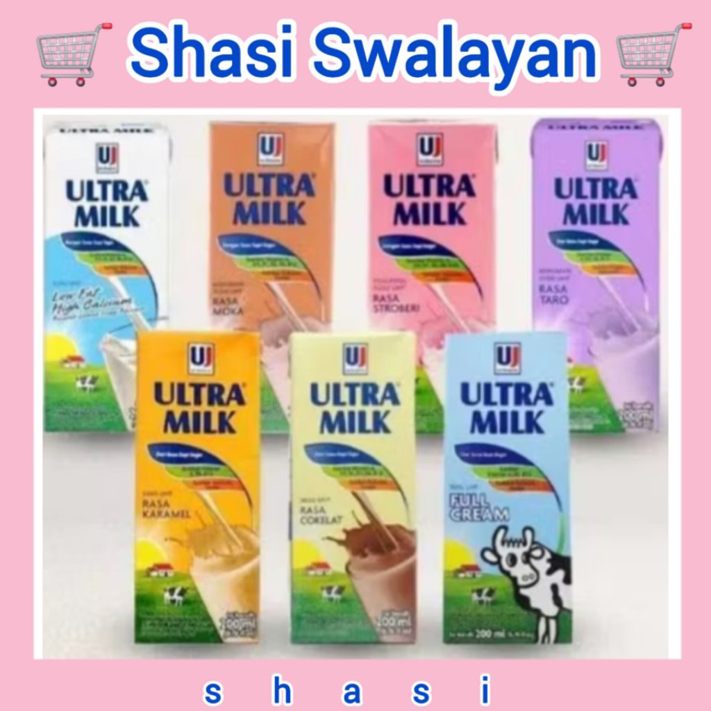 

ULTRA MILK 1 Pcs 250 ML - Susu UHT Fullcream/ Coklat/ Strawberry/ Karamel/ Taro/ All Varian