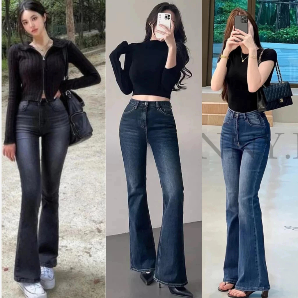 Highwaist Cutbray Jeans Retro Celana Jeans Cutbray Wanita Model Retro 114 Korea Terbaru jeans vintag